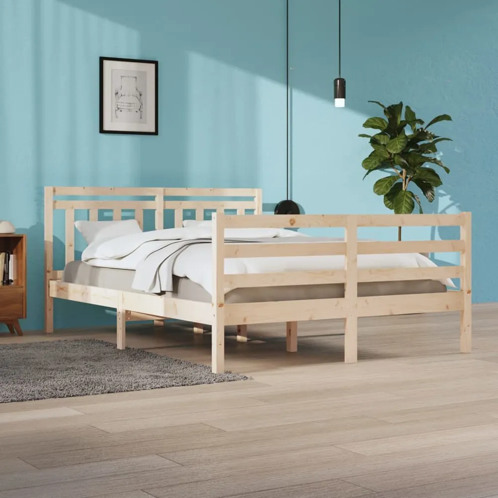 Estrutura de cama 140x200 cm madeira maciç