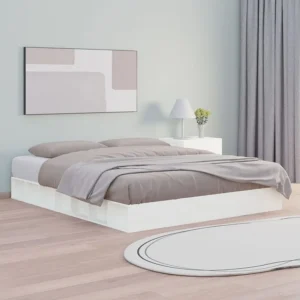 Estrutura de cama 140x200 madeira maciç branco