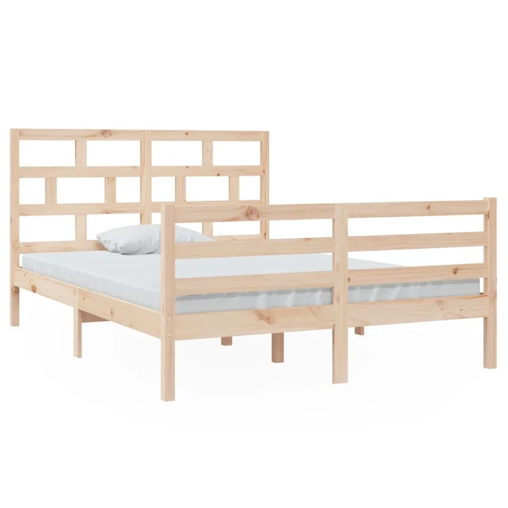 Estrutura de cama 140x200 cm madeira de pinho maciç