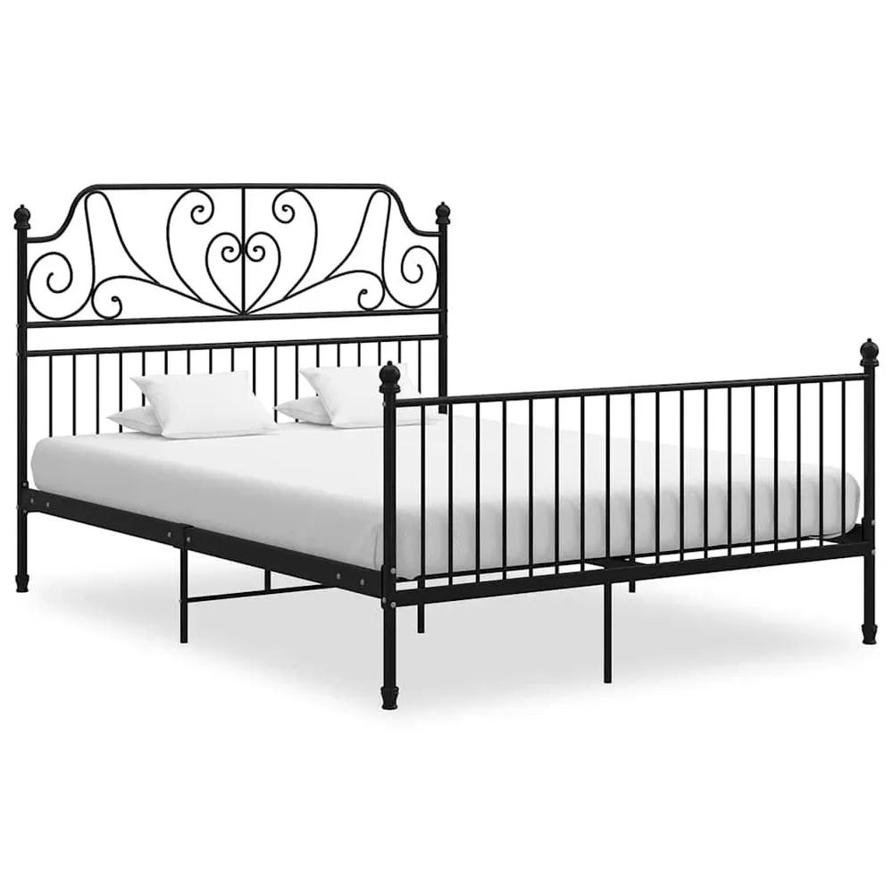 Estrutura de cama 140x200 cm metálico preto
