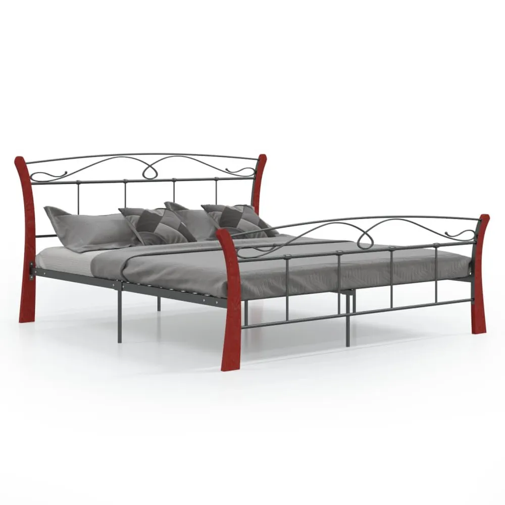 Estrutura de cama 140x200 cm metálico preto