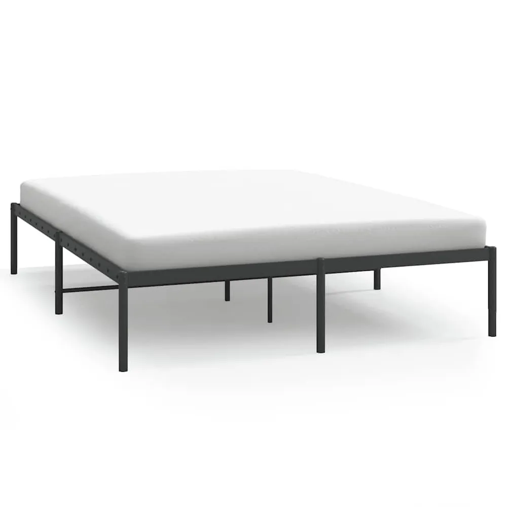 Estrutura de cama 140x200 cm metálico preto