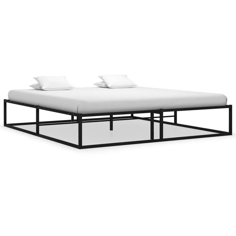 Estrutura de cama 140x200 cm metálico preto