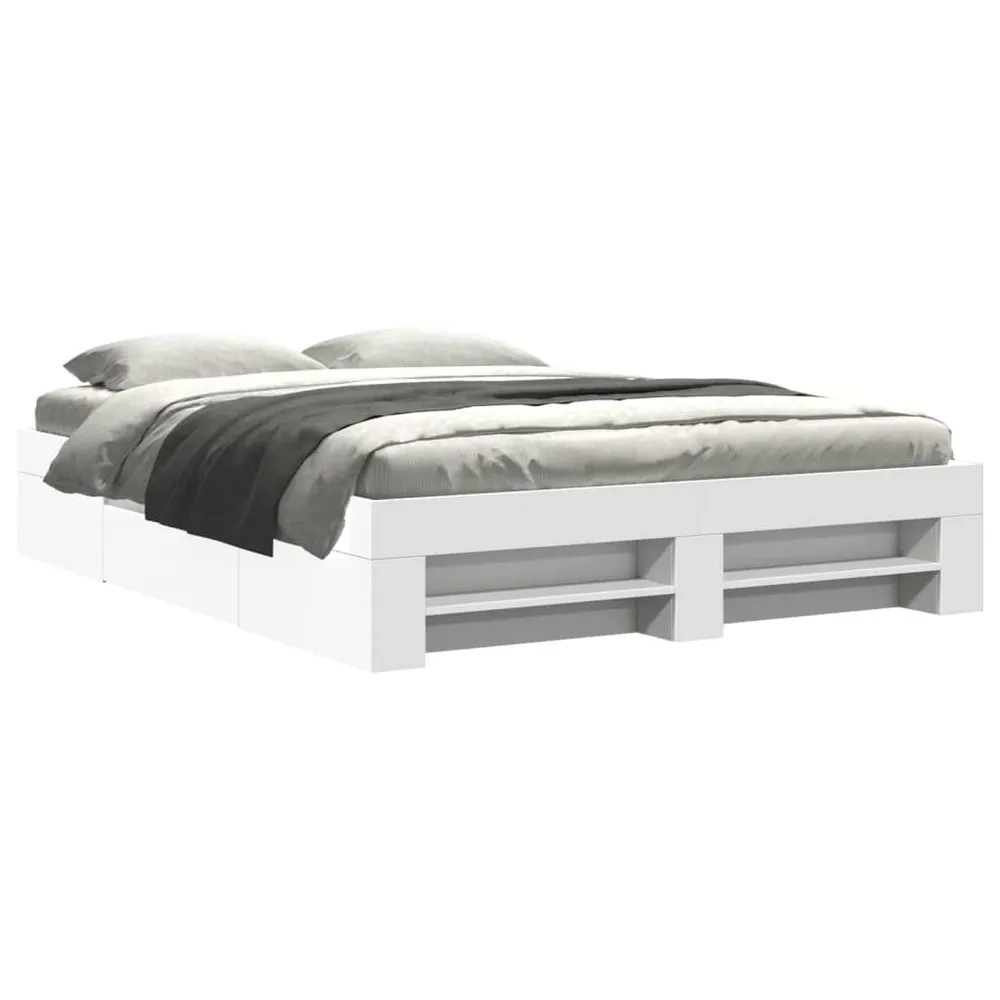 Estrutura de cama 150x200 cm derivados de madeira branco