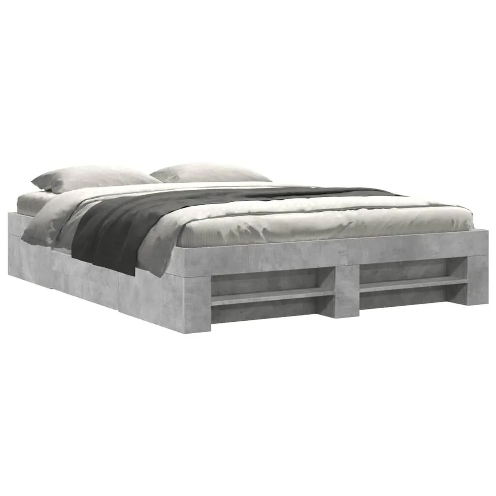 Estrutura de cama 150x200 cm derivados de madeira cinza cimento