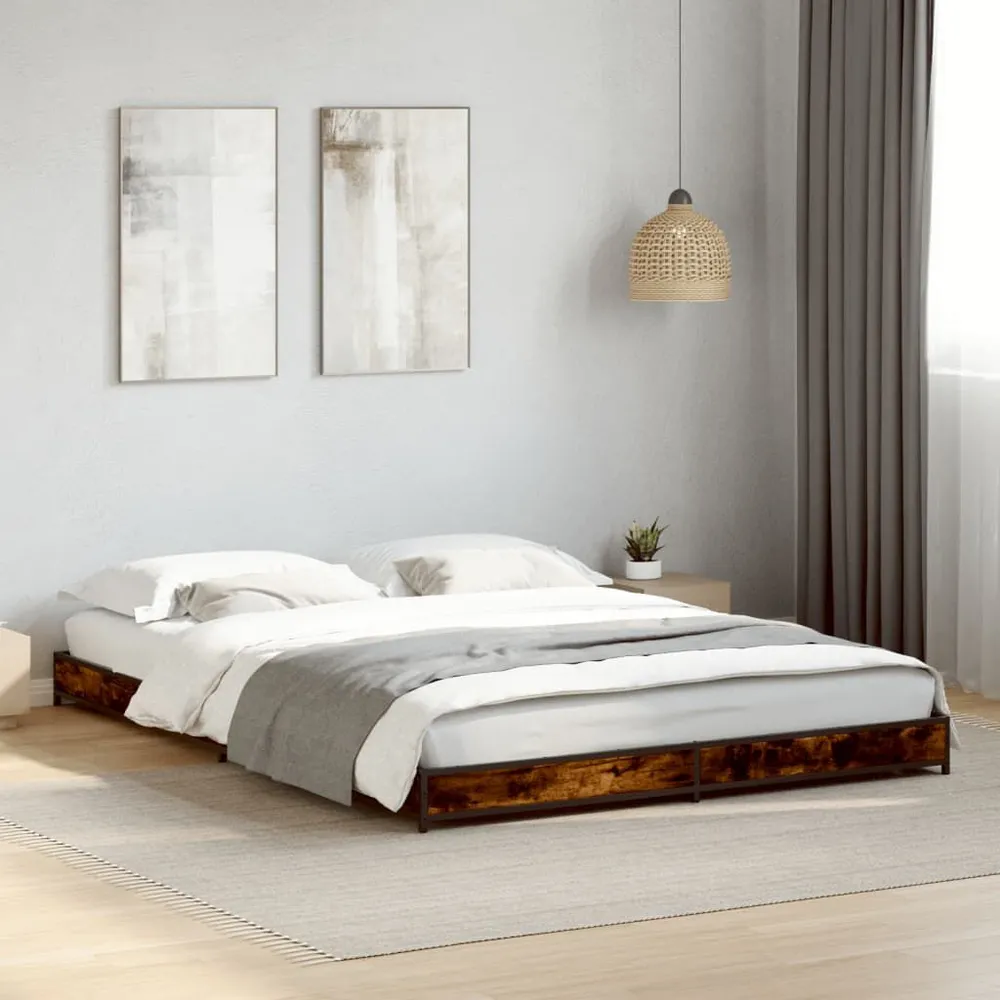 Estrutura de cama 150x200 cm derivados madeira/metal