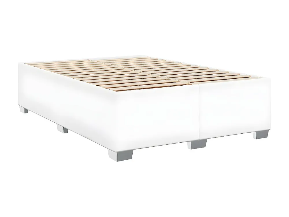 Estrutura de cama 160x200 cm couro artificial branco