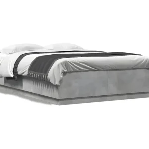 Estrutura de cama 160x200 cm derivados de madeira cinza cimento