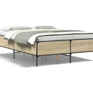 Estrutura de cama 160x200 cm derivados madeira/metal