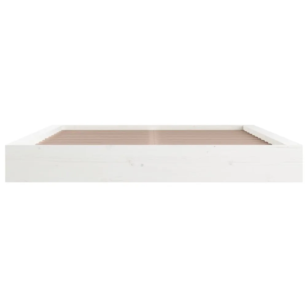 Estrutura de cama 160x200 cm madeira maciç branco
