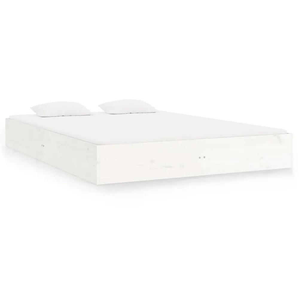 Estrutura de cama 160x200 cm madeira maciç branco