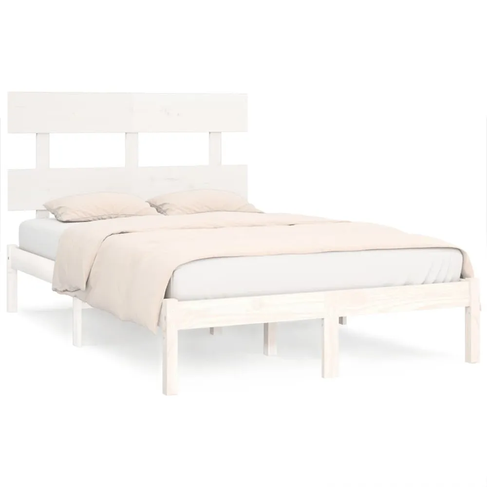 Estrutura de cama 160x200 cm madeira maciç branco