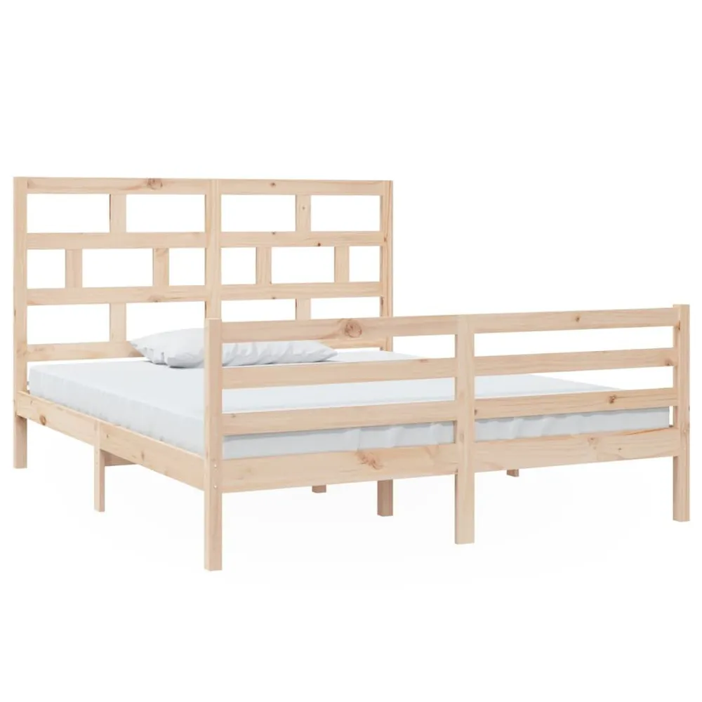 Estrutura de cama 160x200 cm madeira de pinho maciç