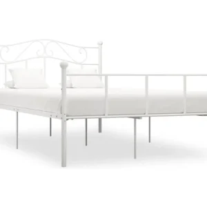 Estrutura de cama 160x200 cm metálico branco