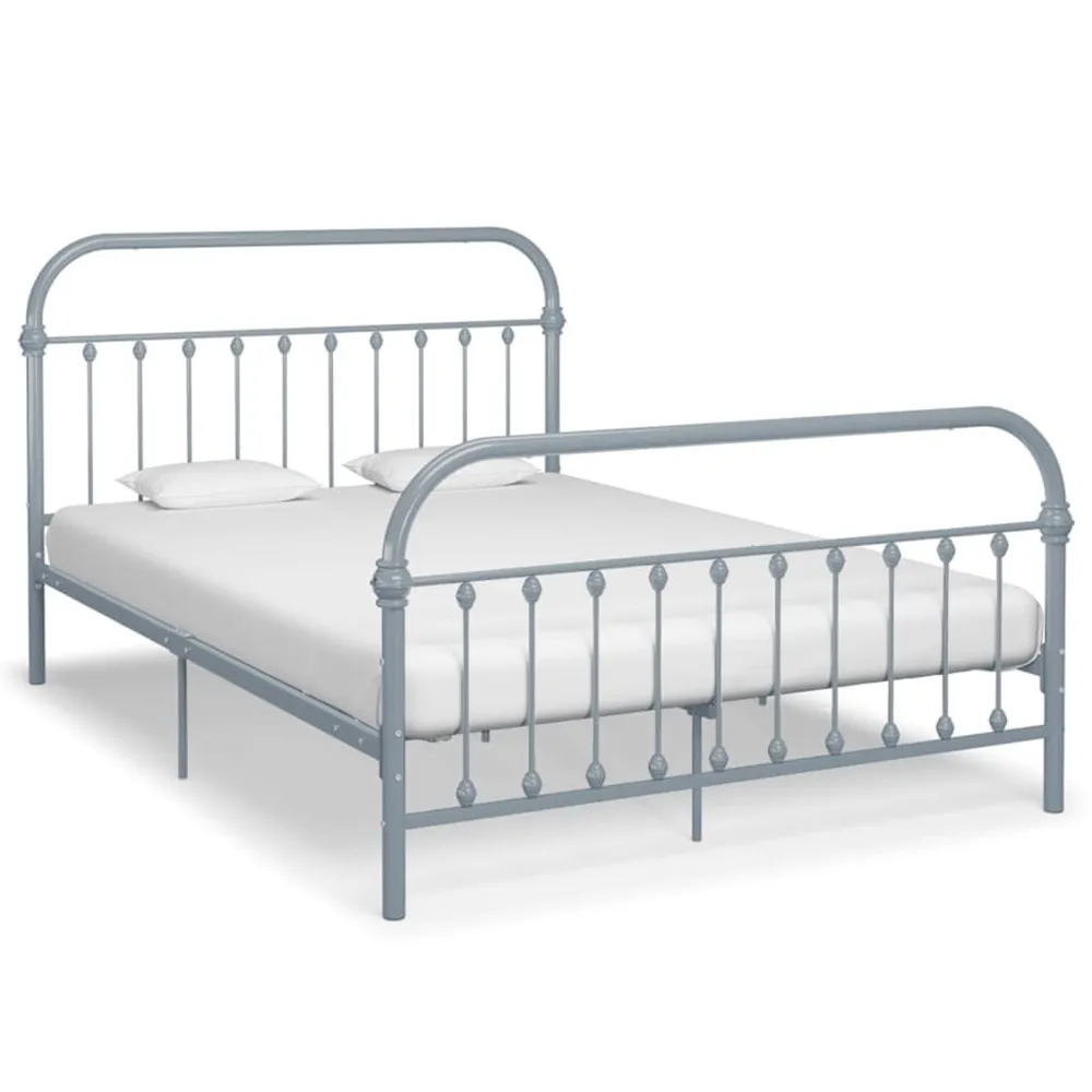 Estrutura de cama 160x200 cm metálico cinzento