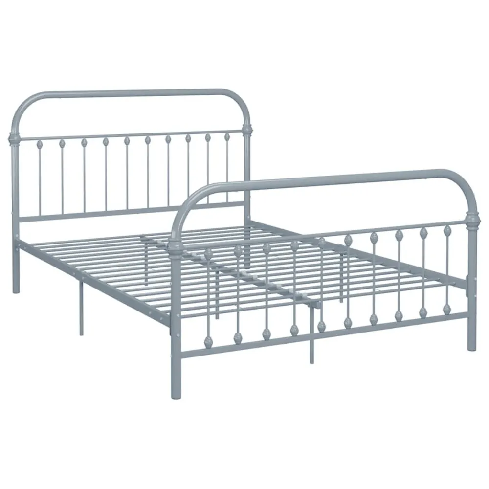 Estrutura de cama 160x200 cm metálico cinzento
