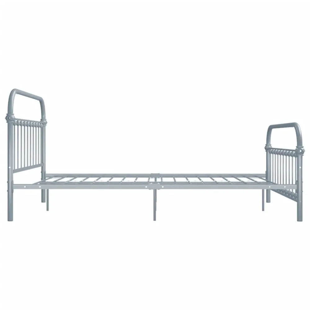Estrutura de cama 160x200 cm metálico cinzento