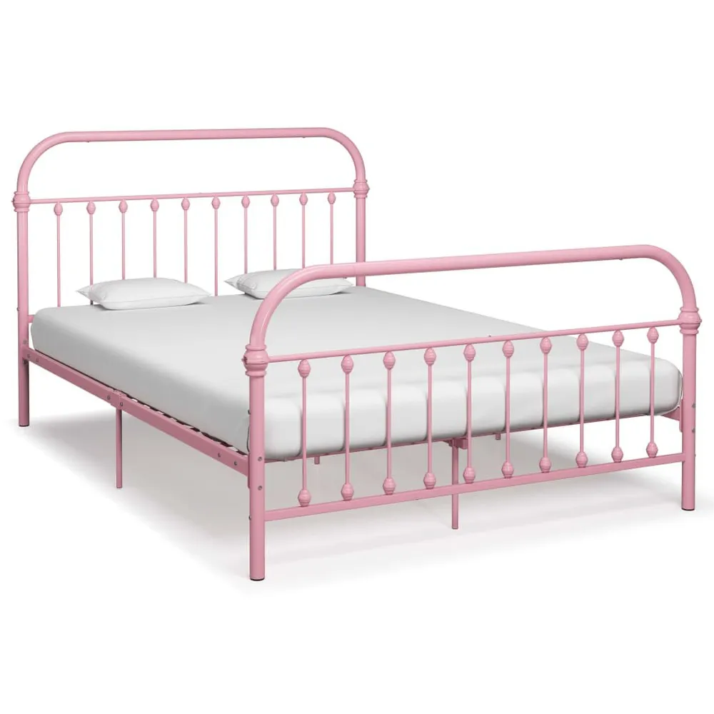 Estrutura de cama 160x200 cm metálico rosa