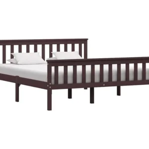 Estrutura de cama 160x200 cm pinho maciço castanho-escuro