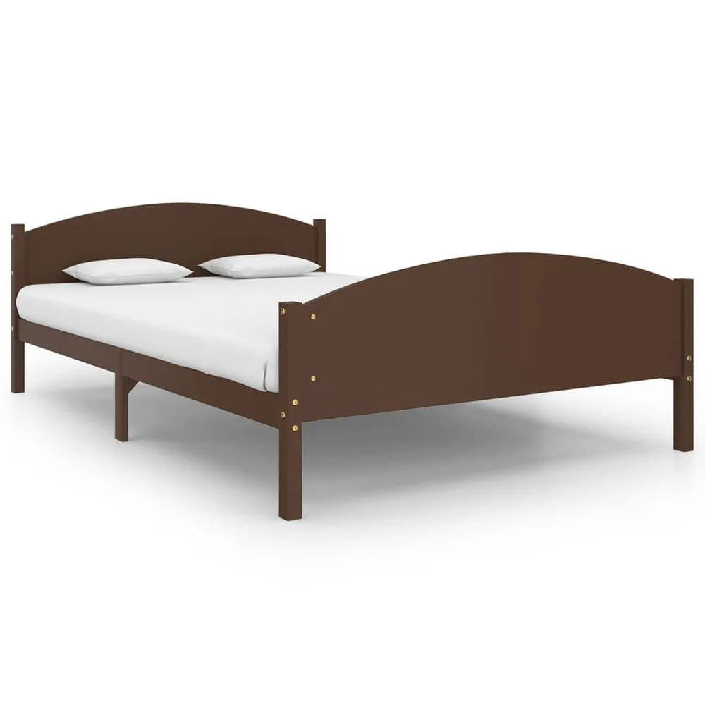 Estrutura de cama 160x200 cm pinho maciço castanho-escuro