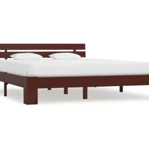 Estrutura de cama 160x200 cm pinho maciço castanho-escuro