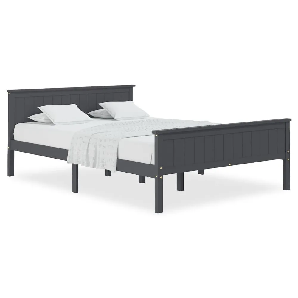 Estrutura de cama 160x200 cm pinho maciço cinzento