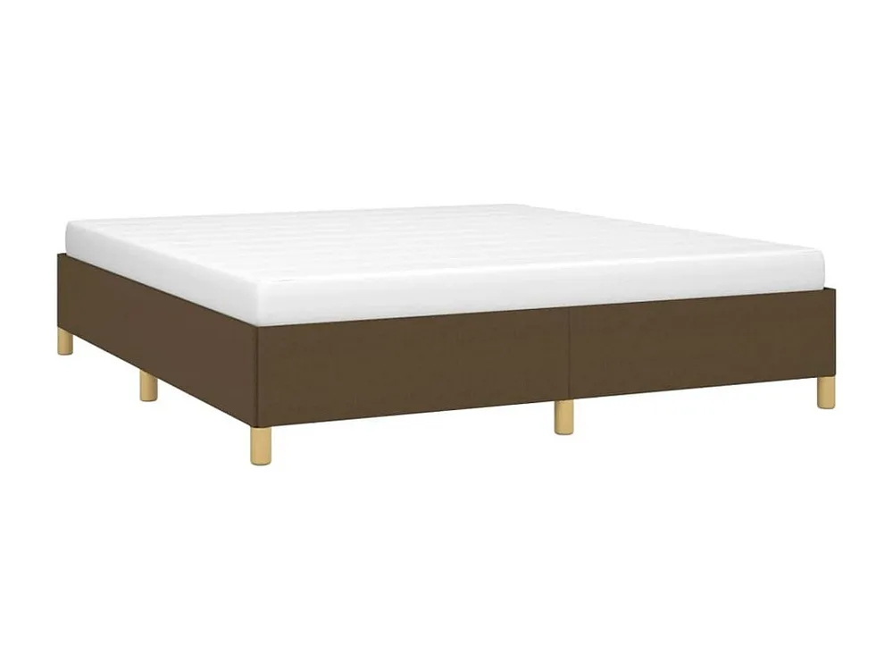 Estrutura de cama 160x200 cm tecido castanho-escuro