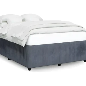 Estrutura de cama 160x200 cm veludo cinzento-escuro
