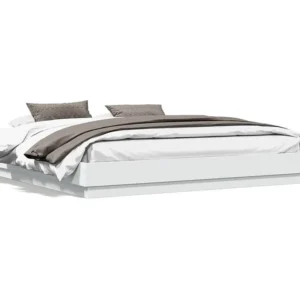 Estrutura de cama 180x200 cm derivados de madeira branco