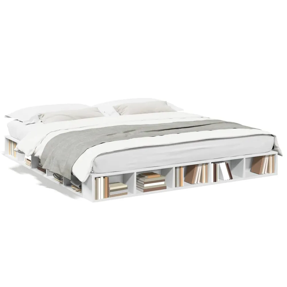 Estrutura de cama 180x200 cm derivados de madeira branco