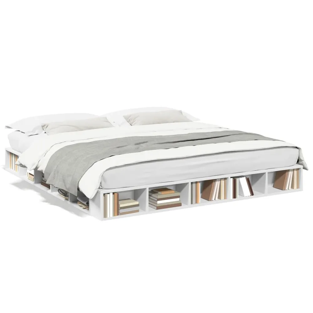 Estrutura de cama 180x200 cm derivados de madeira branco