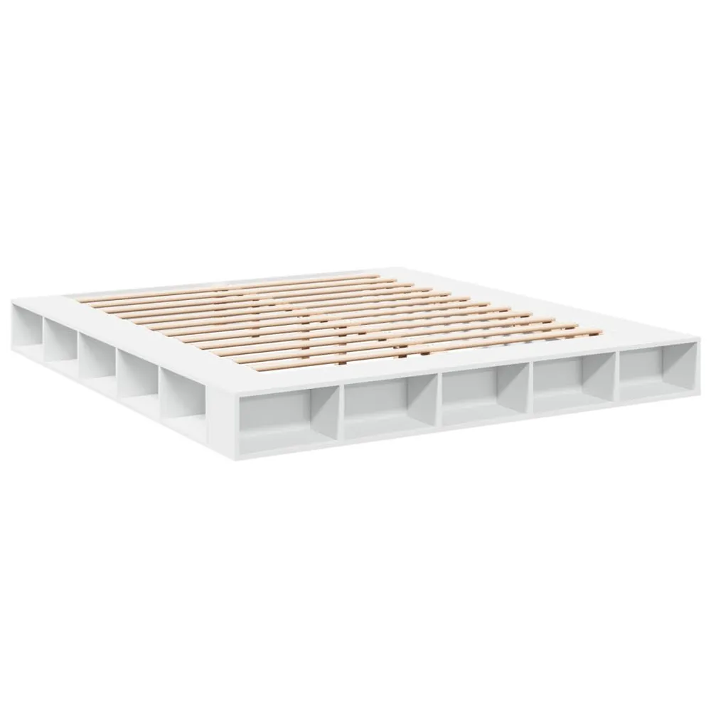 Estrutura de cama 180x200 cm derivados de madeira branco