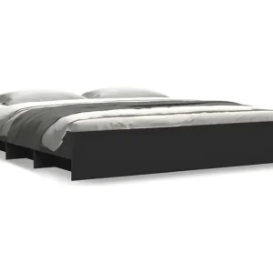 Estrutura de cama 180x200 cm derivados de madeira preto