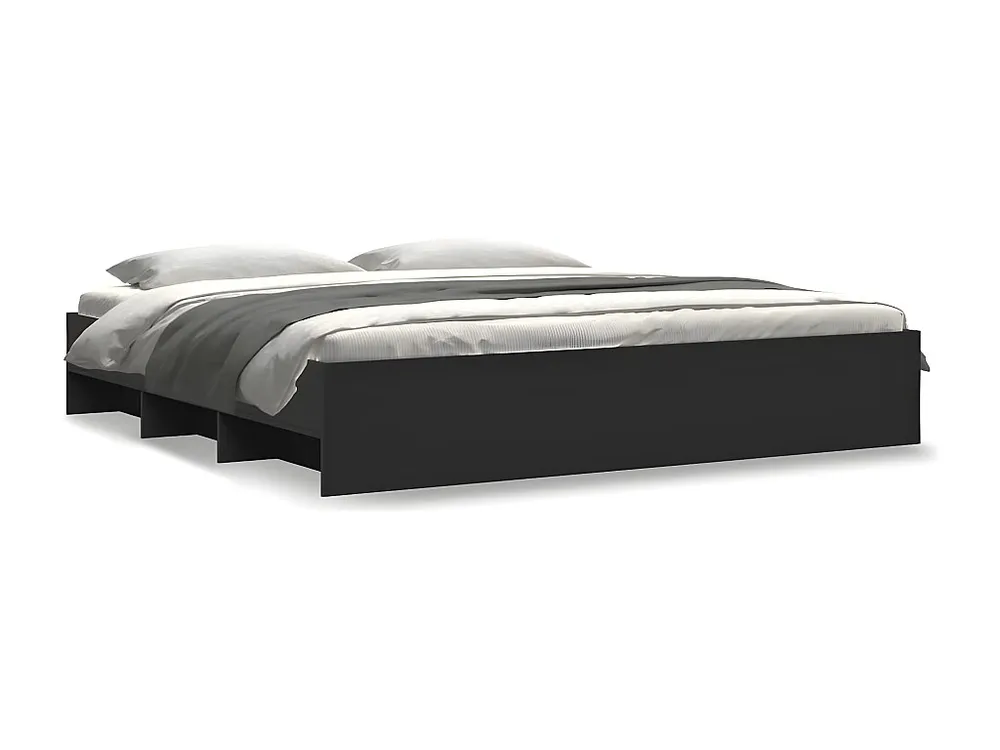 Estrutura de cama 180x200 cm derivados de madeira preto