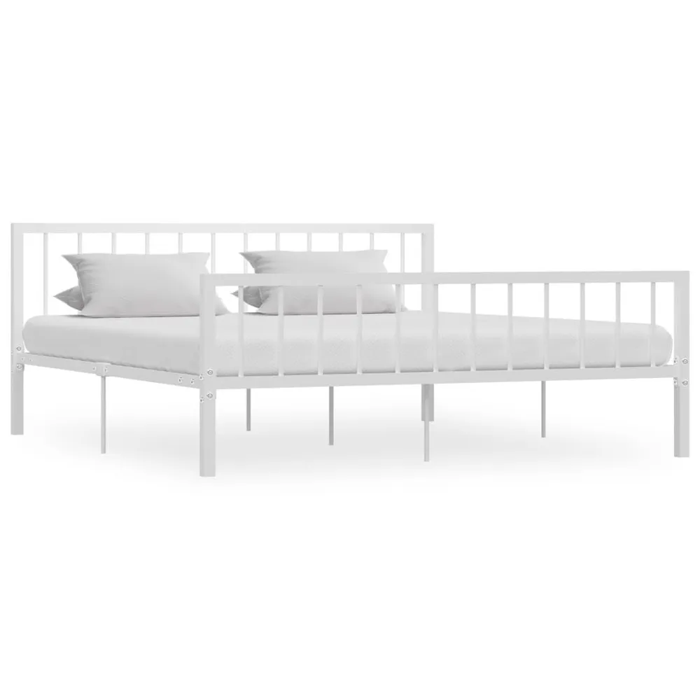Estrutura de cama 180x200 cm metálico branco