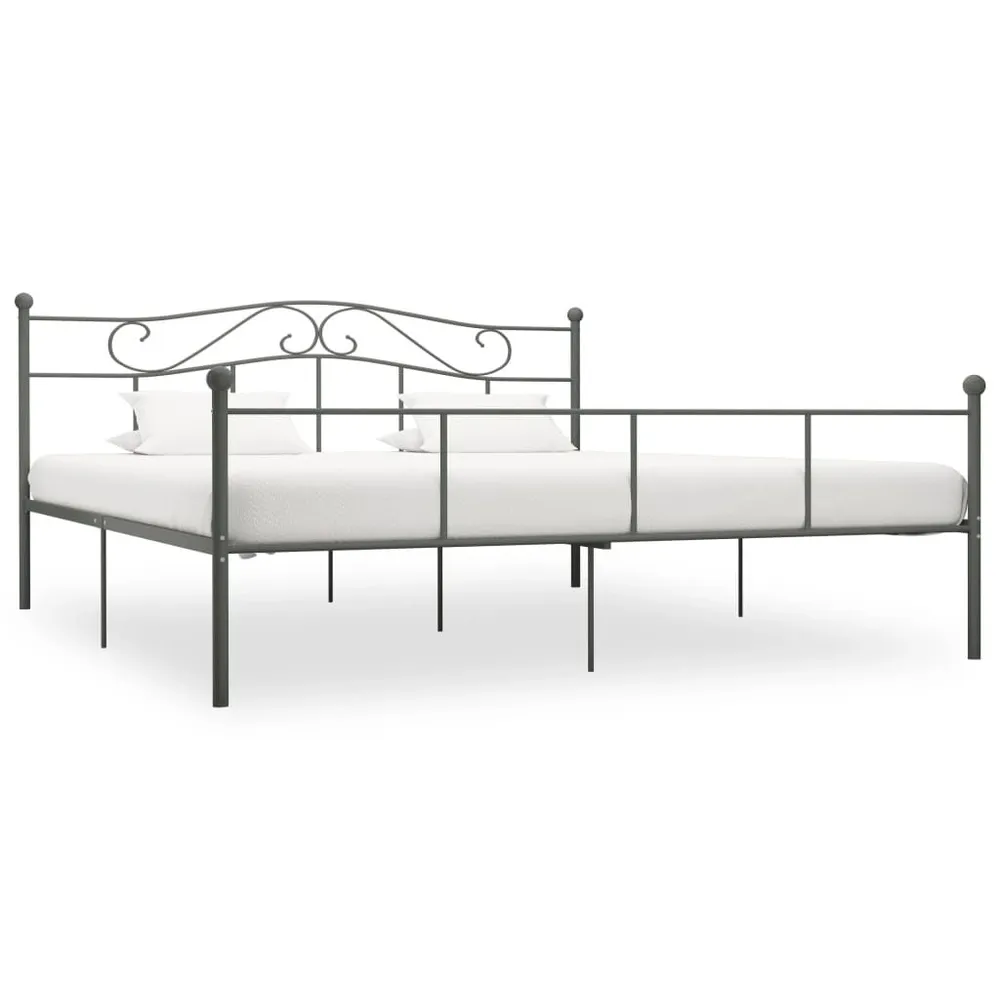 Estrutura de cama 180x200 cm metálico cinzento