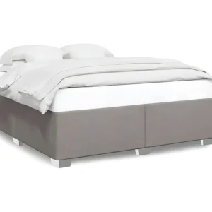 Estrutura de cama 180x200 cm tecido cinza-acastanhado