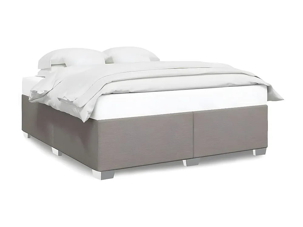 Estrutura de cama 180x200 cm tecido cinza-acastanhado