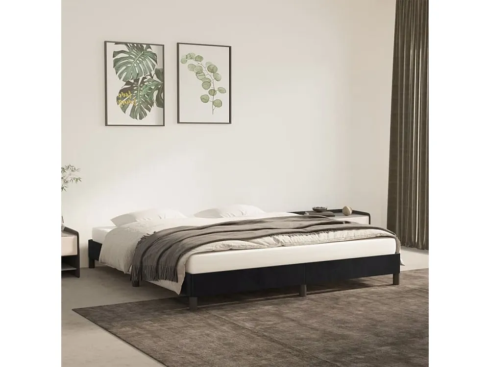 Estrutura de cama 180x200 cm veludo preto