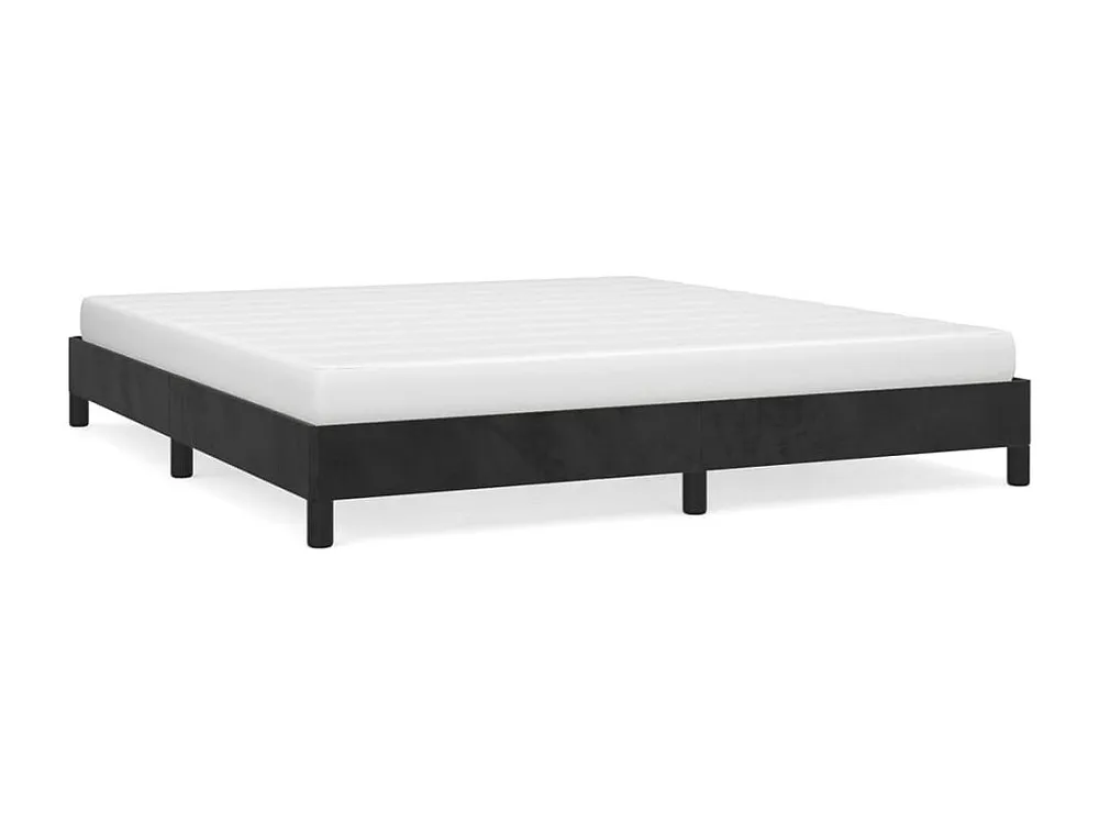Estrutura de cama 180x200 cm veludo preto