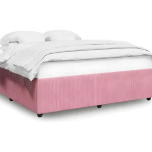 Estrutura de cama 180x200 cm veludo rosa