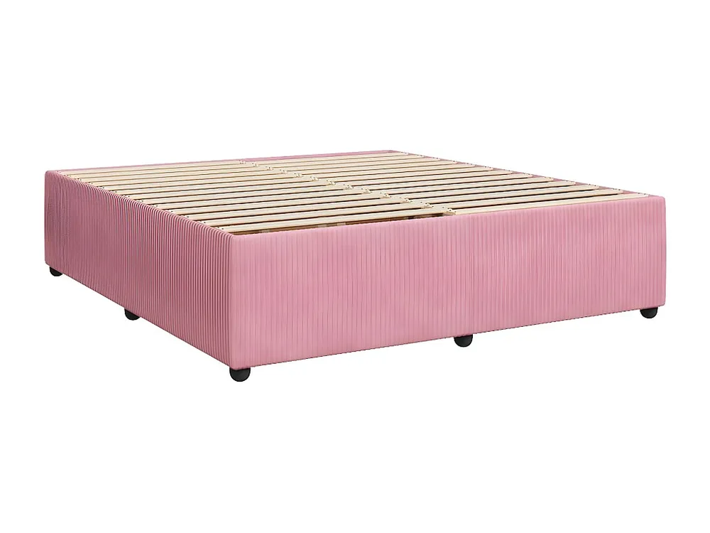 Estrutura de cama 180x200 cm veludo rosa
