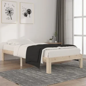 Estrutura de cama 90 x 200 cm madeira de pinho maciç