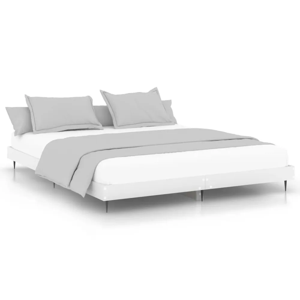 Estrutura de cama 200x200 cm derivados de madeira branco