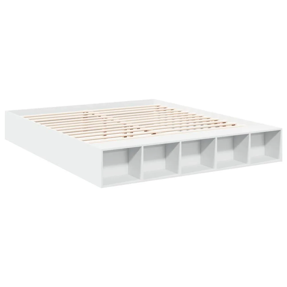 Estrutura de cama 200x200 cm derivados de madeira branco