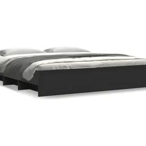 Estrutura de cama 200x200 cm derivados de madeira preto