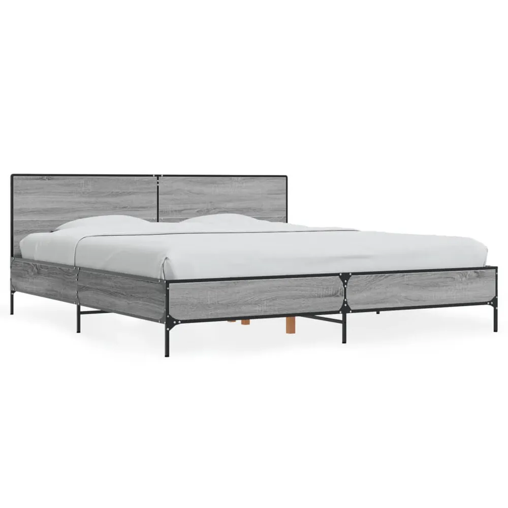 Estrutura de cama 200x200 cm derivados madeira/metal