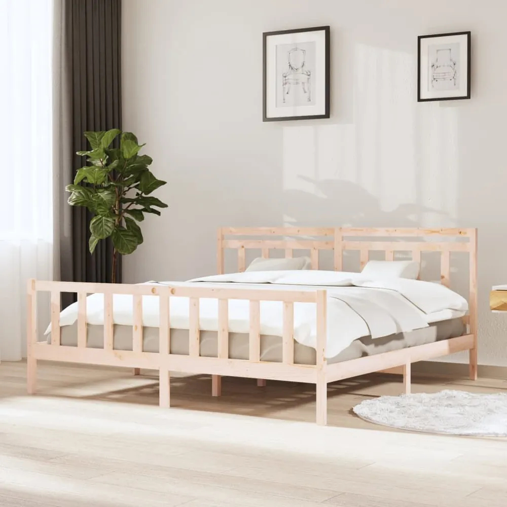 Estrutura de cama 200x200 cm madeira maciç