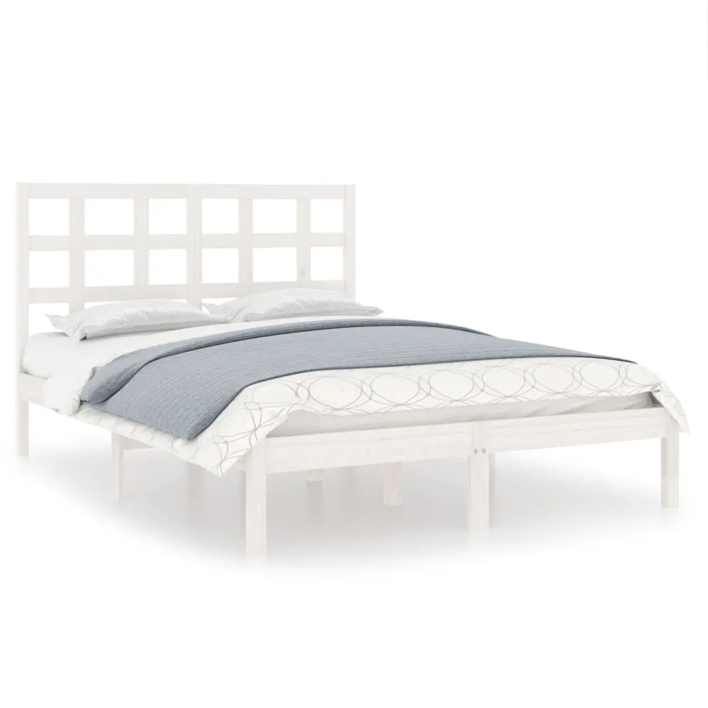 Estrutura de cama 200x200 cm madeira maciç branco