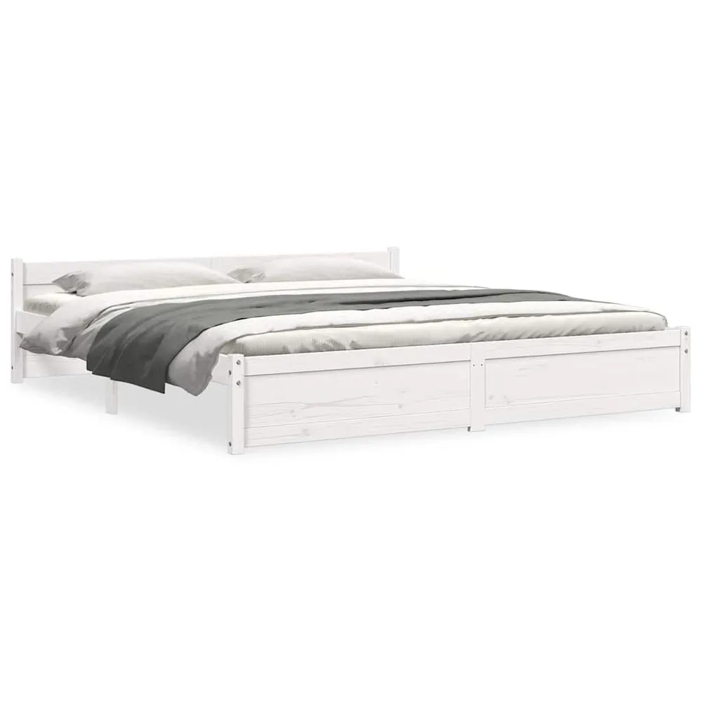 Estrutura de cama 200x200 cm madeira maciç branco
